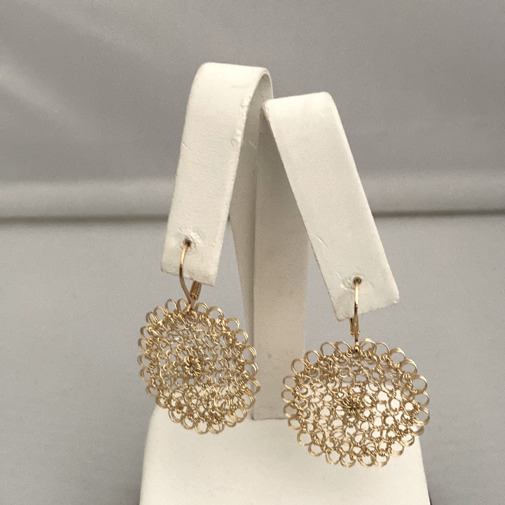 Beautiful Handmade Crochet Copper Wire Hoop Earrings